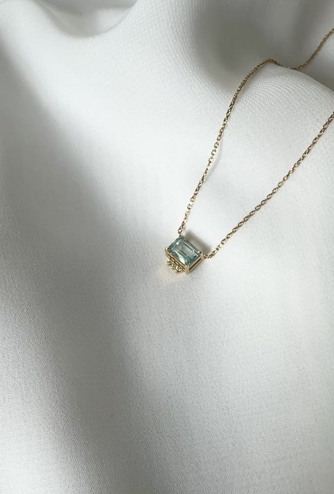 Luna Swiss Blue Topaz Diamond Necklace