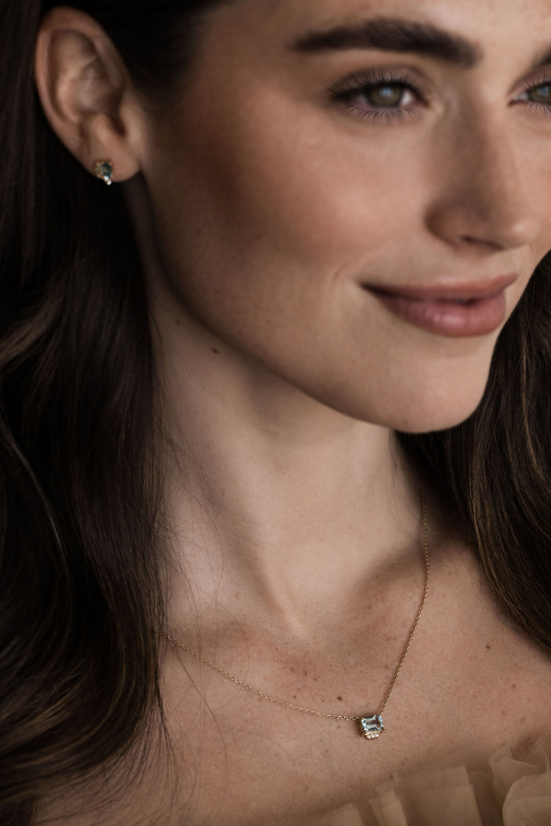 Luna Swiss Blue Topaz Diamond Necklace