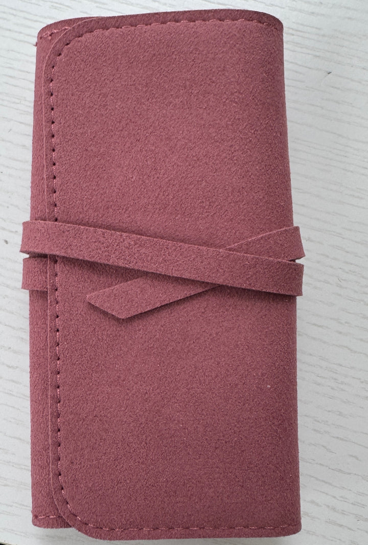 Suede Roll Up Travel Case