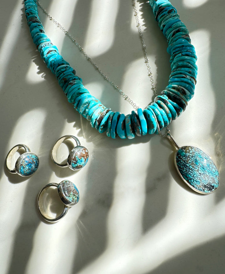 Hand Cut Turquoise  Necklace